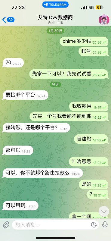 购买Chime账号遭遇诈骗警示 购买Chime账号遭遇诈骗警示